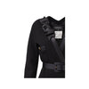 Chanel black wool jacket decorated black satin camellias pre-owned nft 