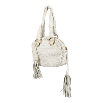 Paola Del Lungo Woven Leather Bag with Fringe - '90s
