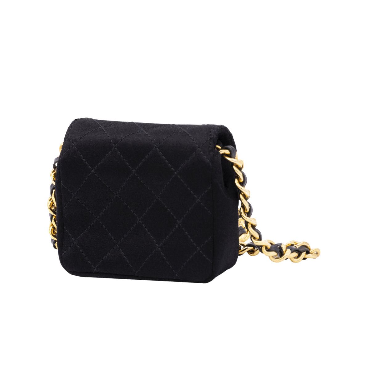 Chanel black satin mini flap bag pre-owned nft