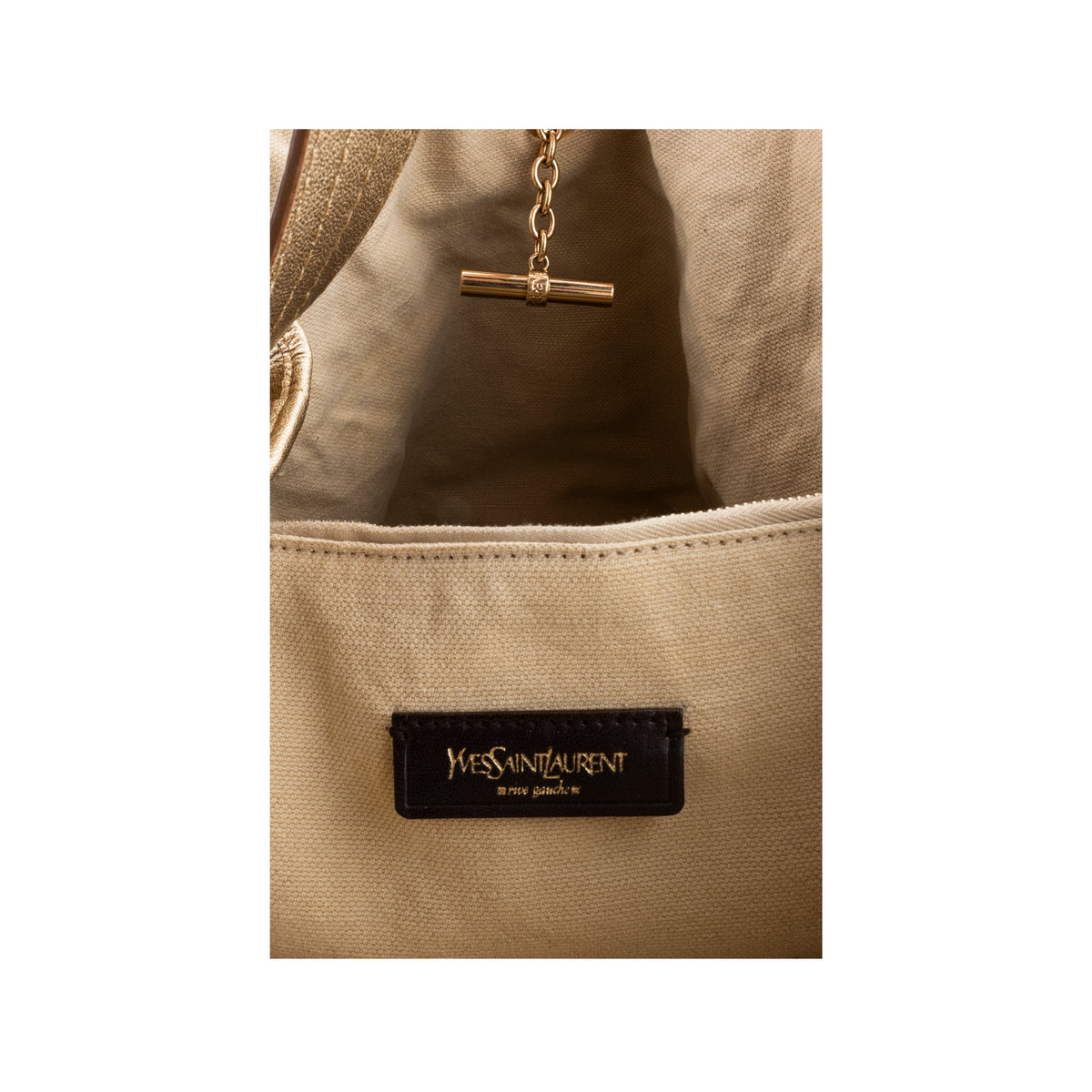 Yves Saint Laurent capri  bucket gold leather pre-owned