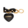 Chanel exquisite black gold wooden heart pendants bracelet embellished rhinestones logo Chain style T-bar fastening pre-owned nft