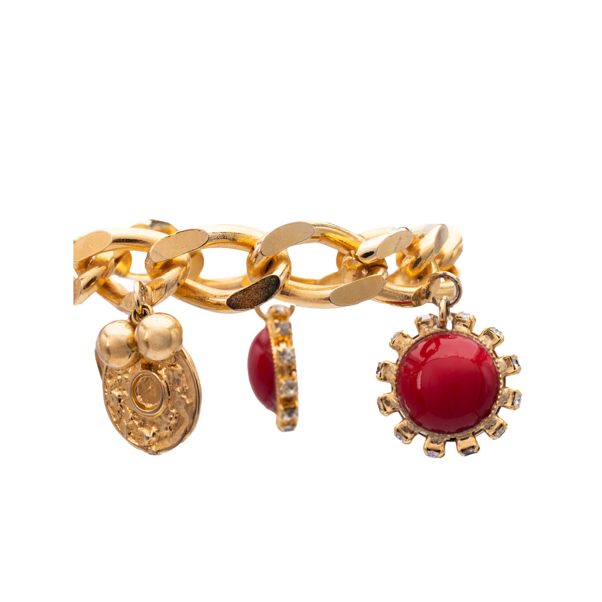 Collection Privée golden bracelet red charms pre-owned 