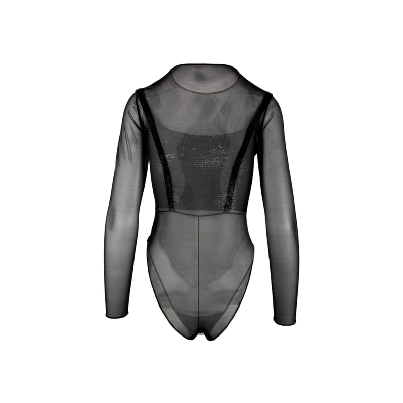 Collection Privée black bodysuit. Long sleeves, decorated with black sequins pre-owned