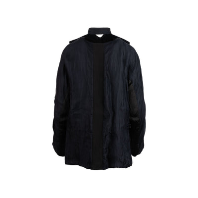 Diliborio black silk shirt. Oversized design, long sleeves, front buttoning and opening at the back pre-owned