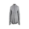 Diliborio grey cotton shirt. Long fit, long sleeves, front buttoning decorated with embroidery pre owned