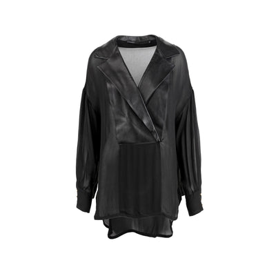 Gaetano Navarra black leather blouse pre-owned