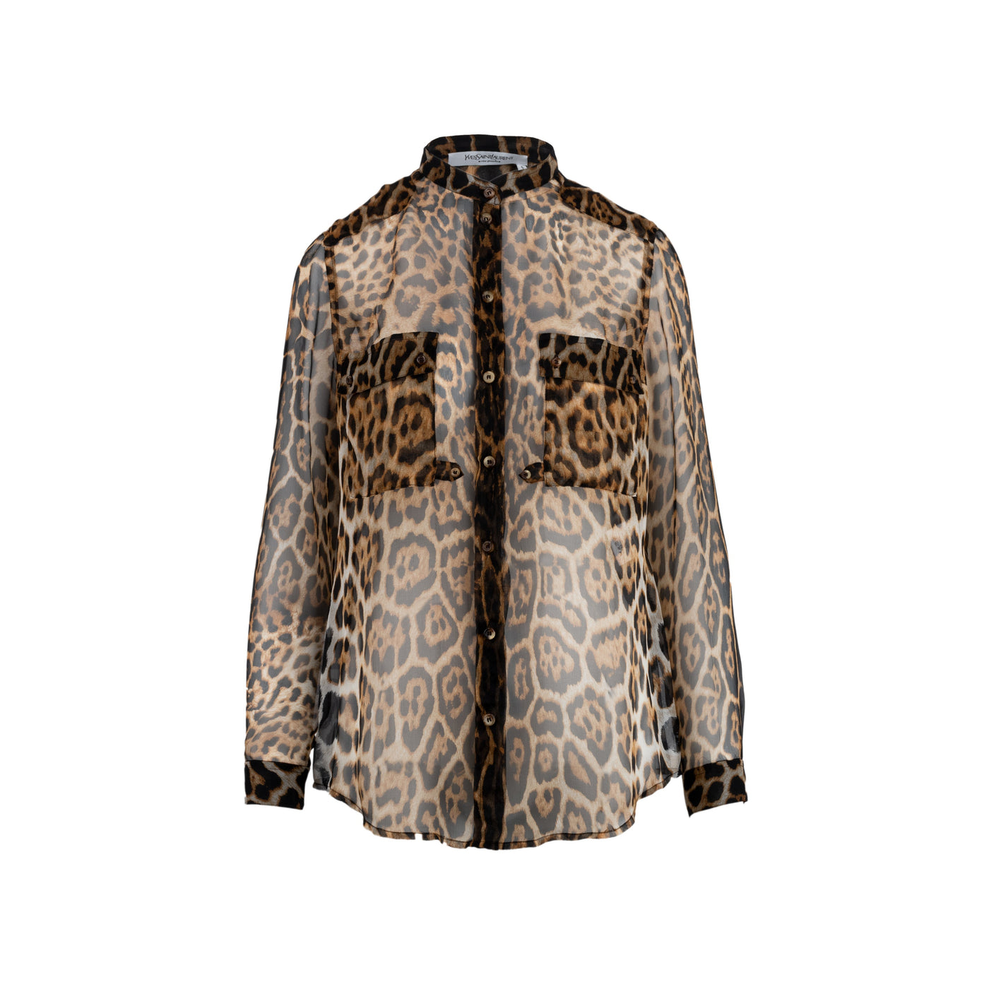 Yves Saint Laurent shirt animalier brown silk pre-owned