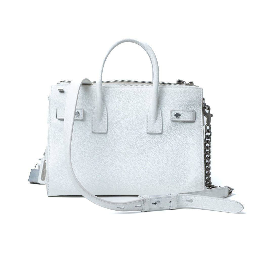 Yves Saint Laurent white bag. Sac de Jour design pre-owned