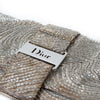 Dior silver clutch bag embroidered with tubolar crystals pre-owned