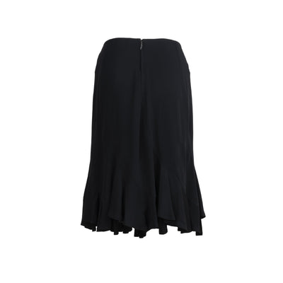 Yves Saint Laurent black midi skirt with rouches pre-owned