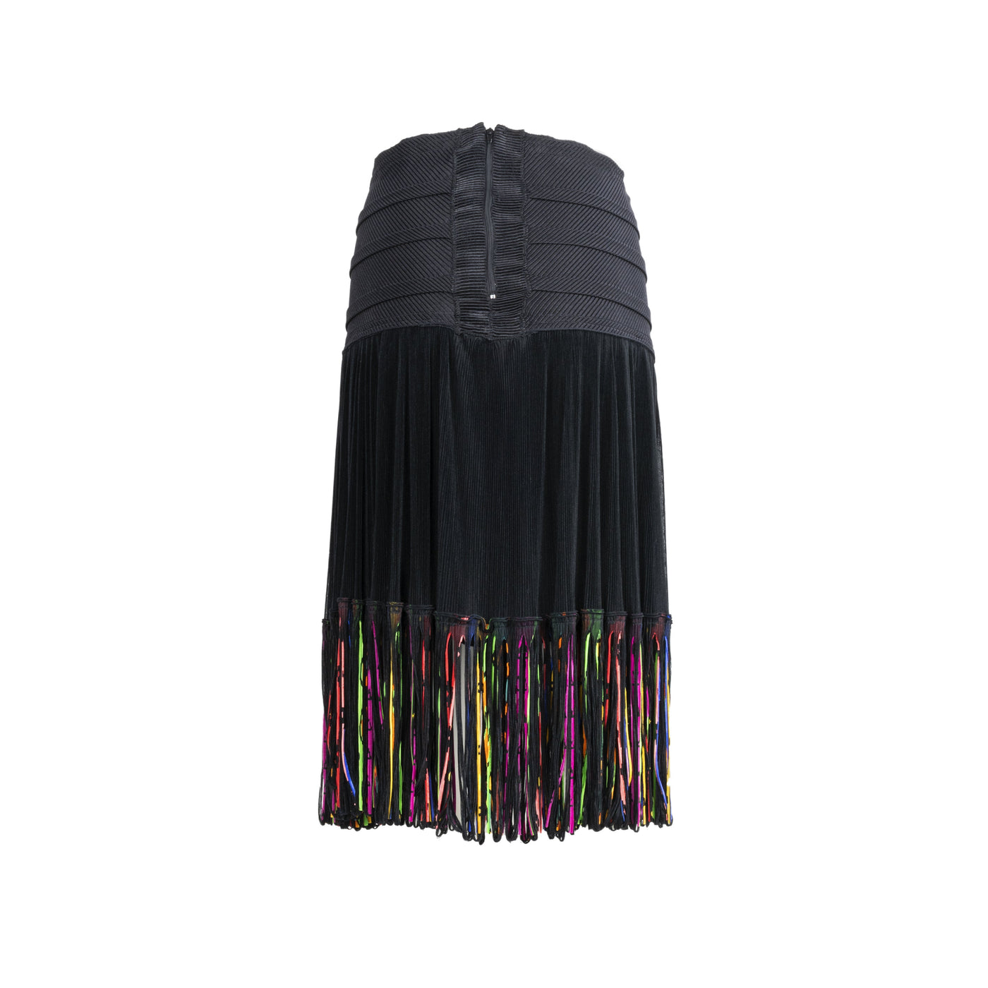 Marisa Padovan black skirt multicoloured fringes pre-owned