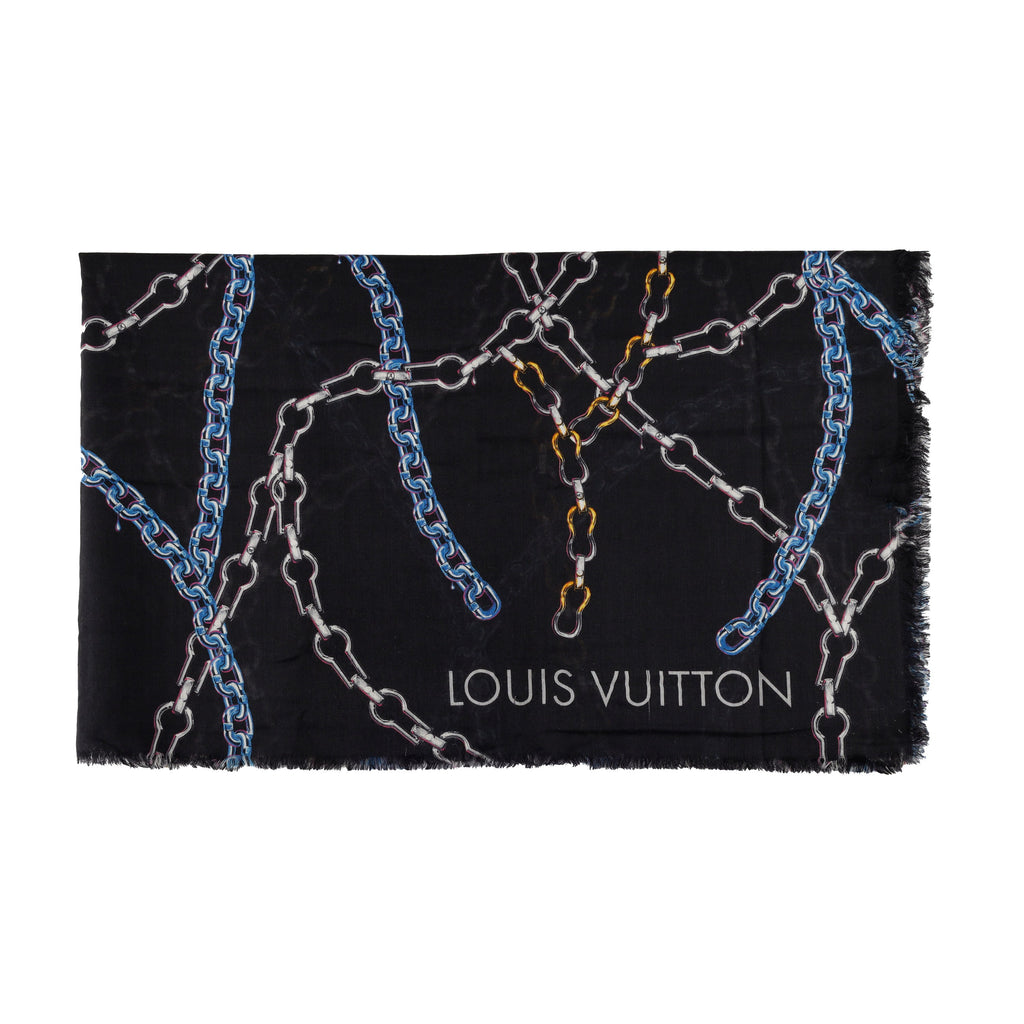 Secondhand Louis Vuitton Multicolor Chain Print Scarf 