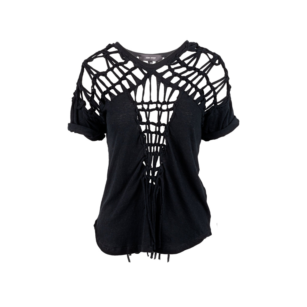Isabel Marant black cotton braided top pre-owned