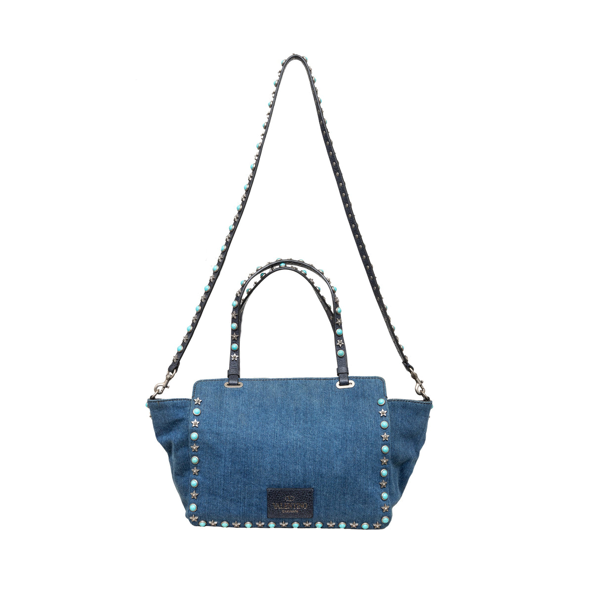 Secondhand Valentino Rockstud 2-Way Denim Bag 