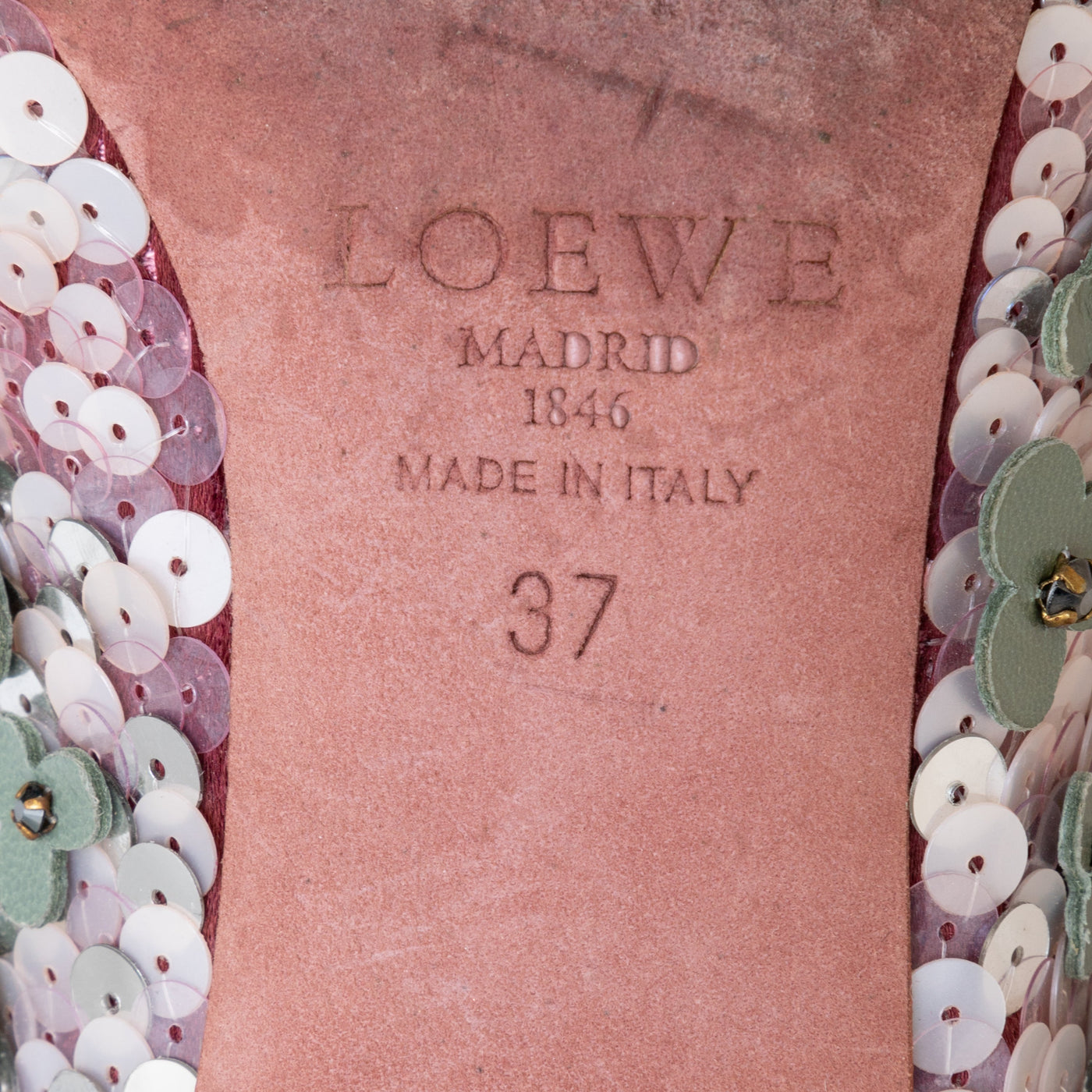 Secondhand Loewe Flower Bead Embellished Pumps