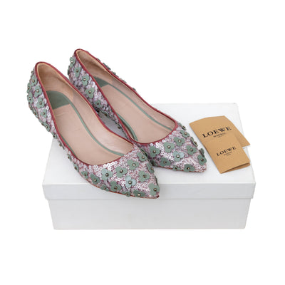 Secondhand Loewe Flower Bead Embellished Pumps