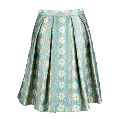 Secondhand Red Valentino Jacquard Pleated Mini A-Line Skirt