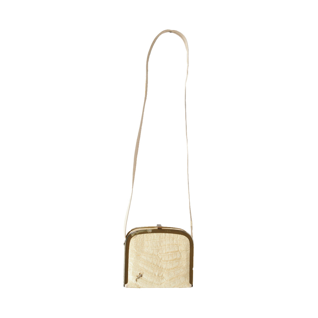 Secondhand Collection Privée Croc-Embossed Crossbody Bag