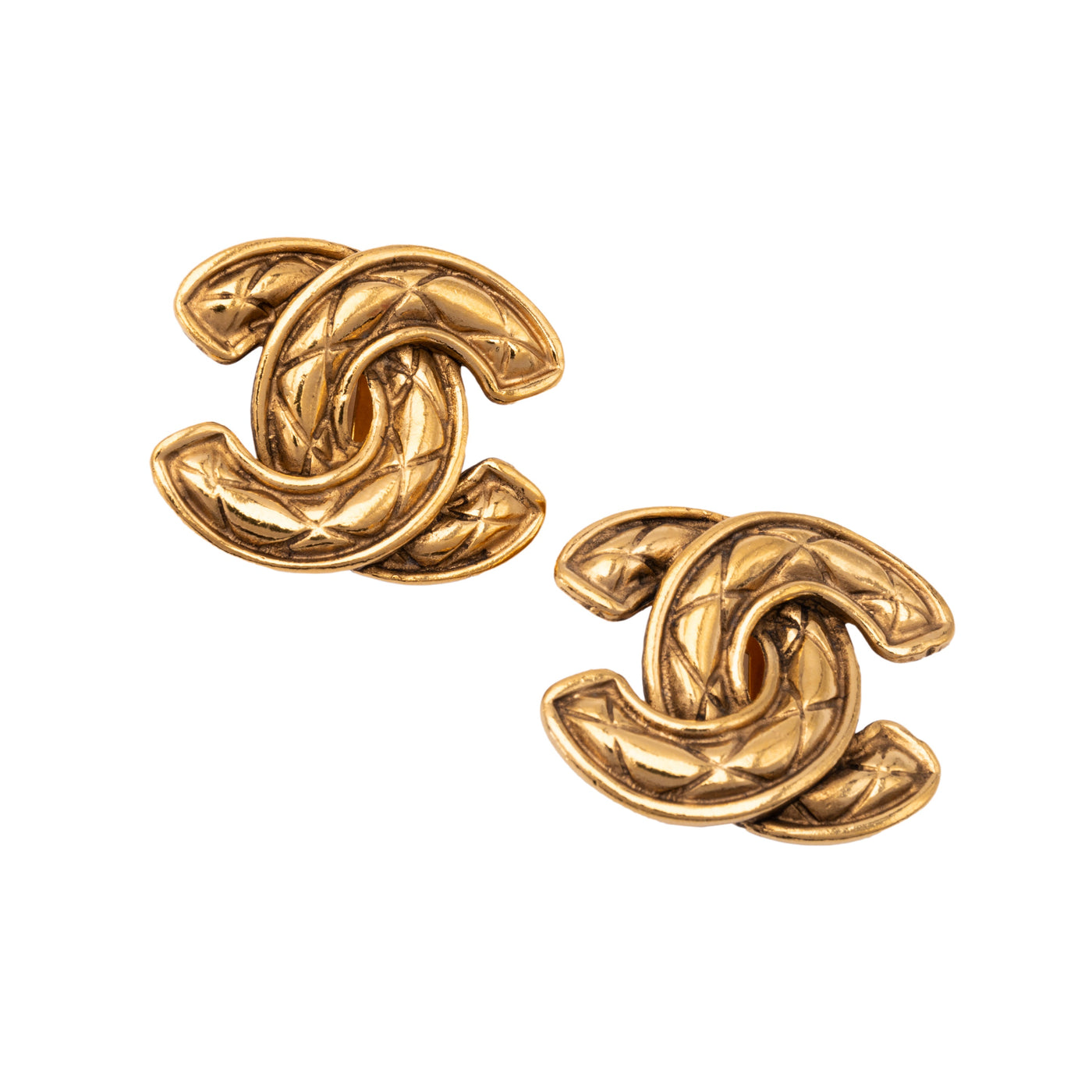 Chanel Clip-On Gold Plated Earrings 
