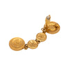 Chanel clip-on gold plated pendant earring CC logo pre-owned 