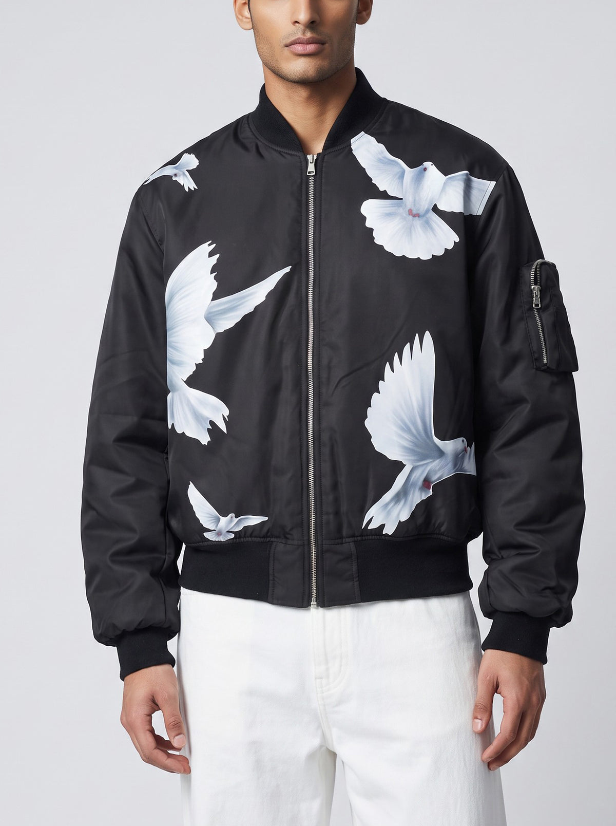 3.Paradis Freedom Doves MA-1 Bomber Jacket RU21726.18  Vintage 