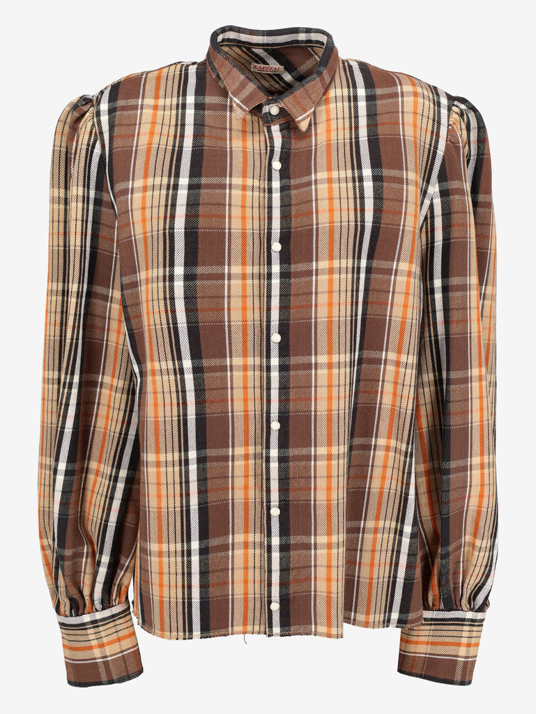 KAPITAL Tartan Puff-Sleeve Cotton Shirt MU260922.37  Kapital 