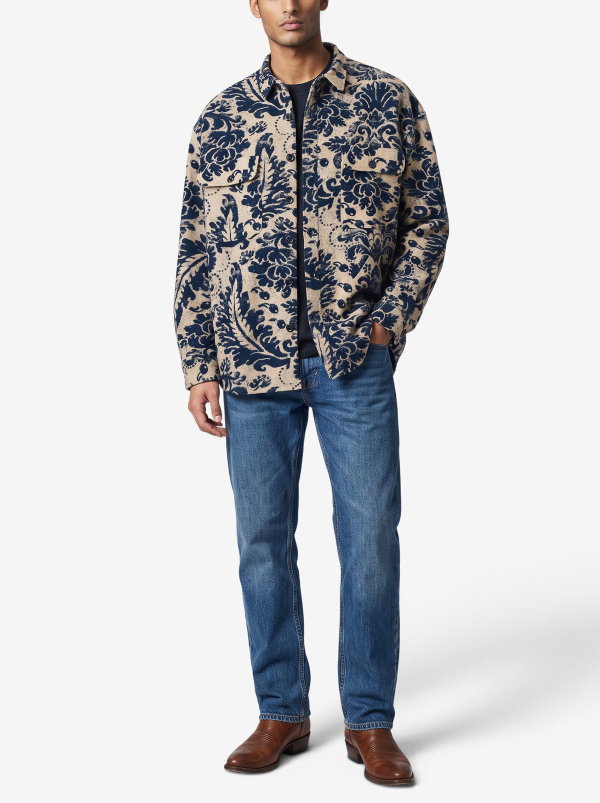 KAPITAL Vintage Baroque Print Cotton Shirt MU260922.52  Kapital 