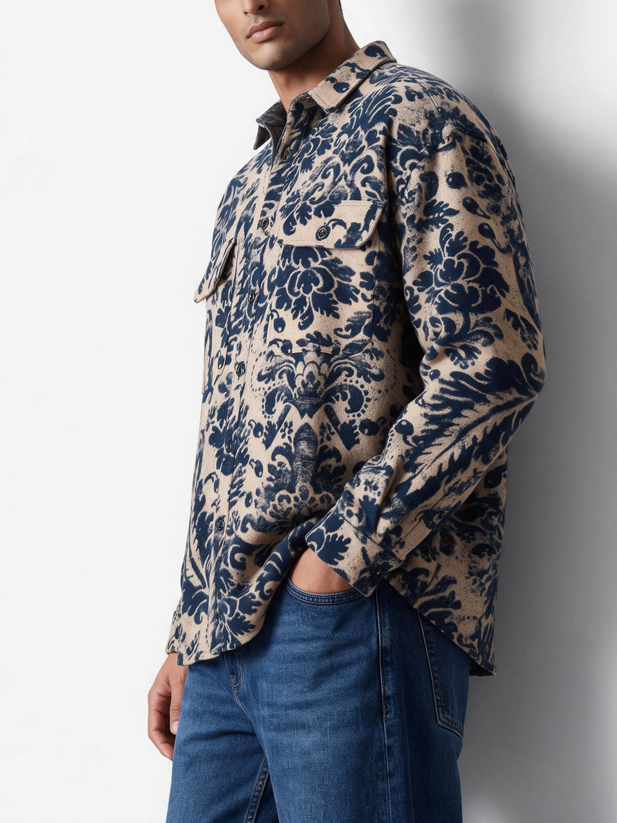 KAPITAL Vintage Baroque Print Cotton Shirt MU260922.52  Kapital 