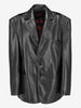 Vintage Oversized Faux Leather Jacket MU260922.63  Luudan 