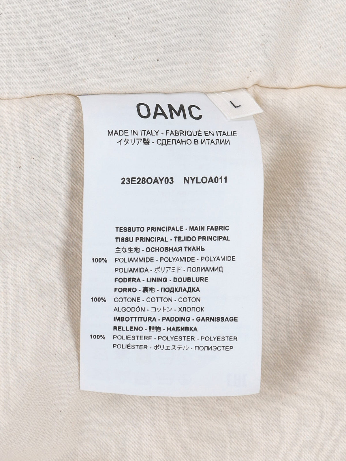 OAMC NASA Space Patch Padded Bomber Jacket MU260922.59  Oamc 