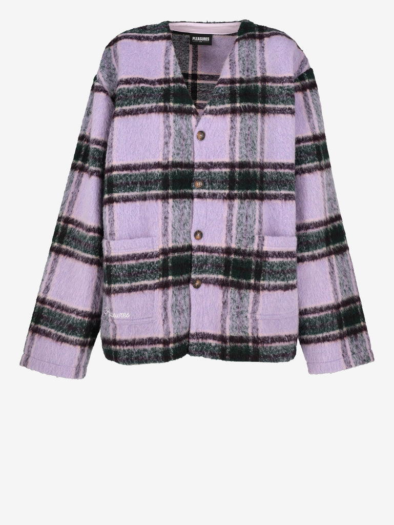 Vintage Lilac Tartan Wool-Blend Cardigan MU260922.60  Pleasures 