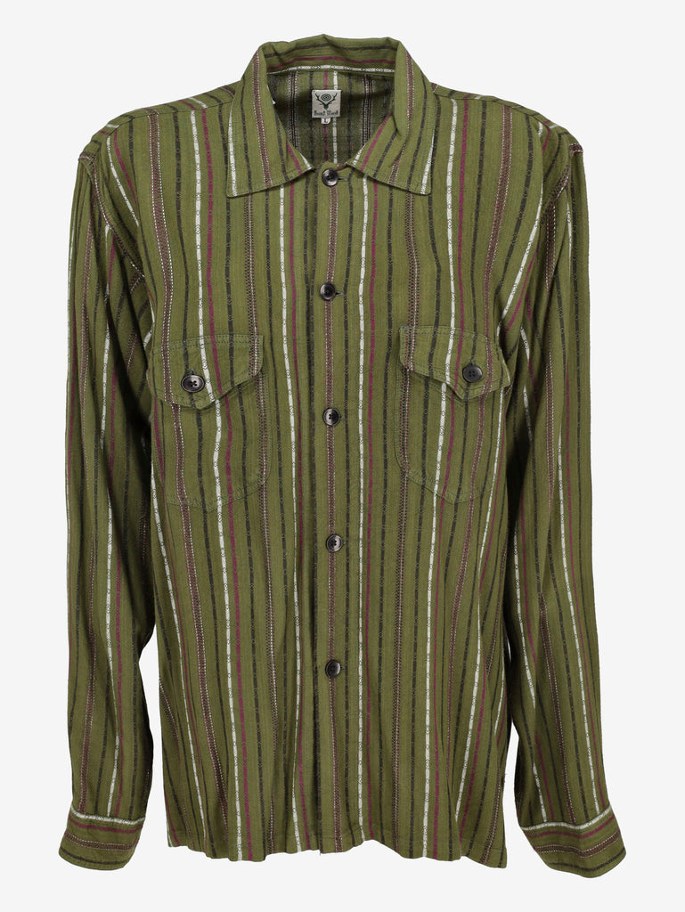 South2 West8 Oversized Striped Rayon Shirt MU260922.38  South2 west8 