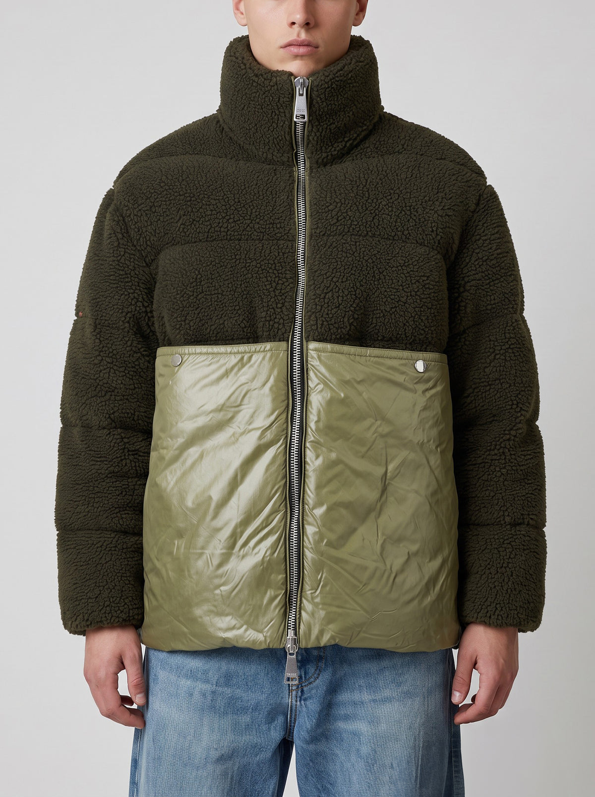 Khrisjoy Oversized Teddy-Trim Puffer Jacket RU21726.54  Vintage 