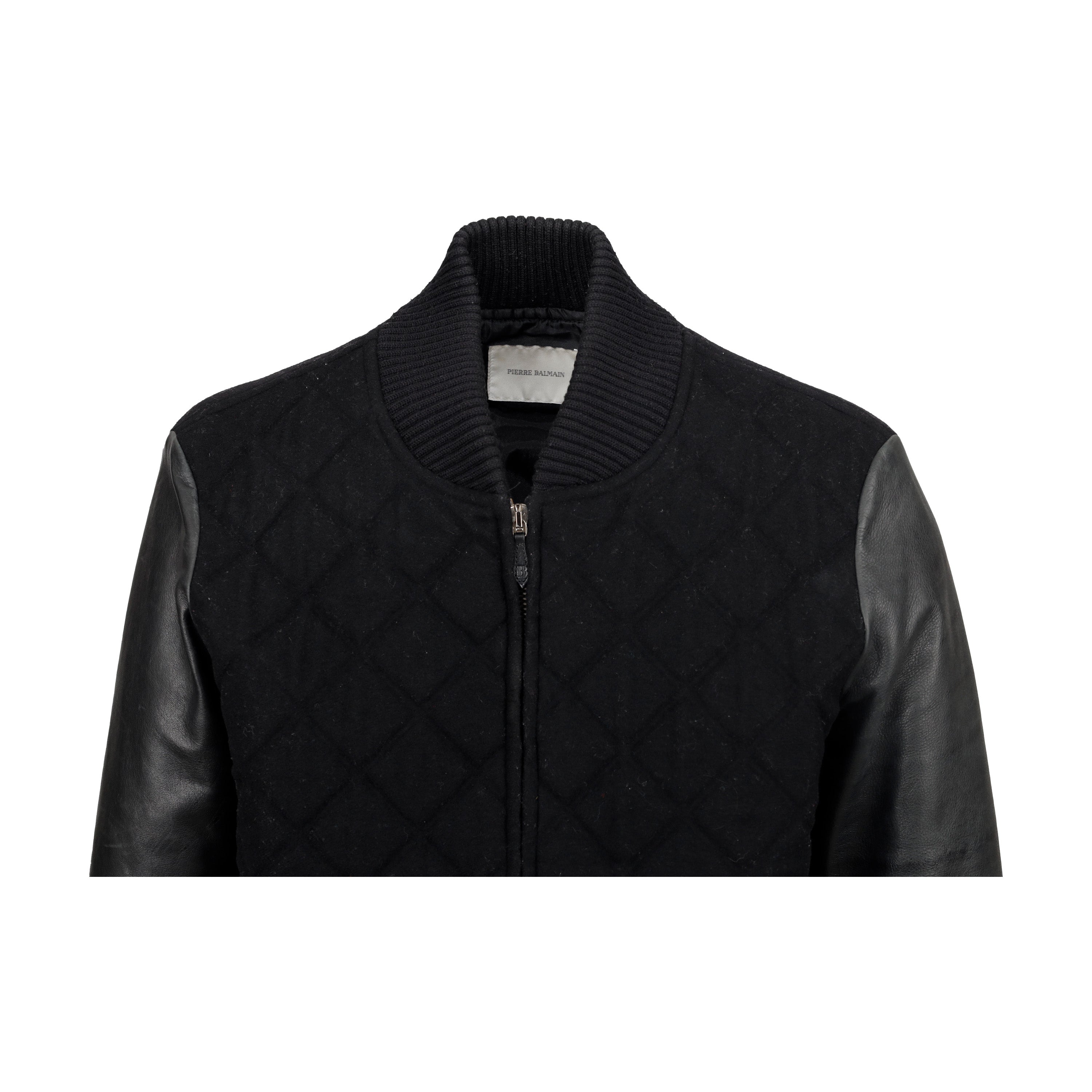 Balmain Quilted Rhinestone Bomber Jacket