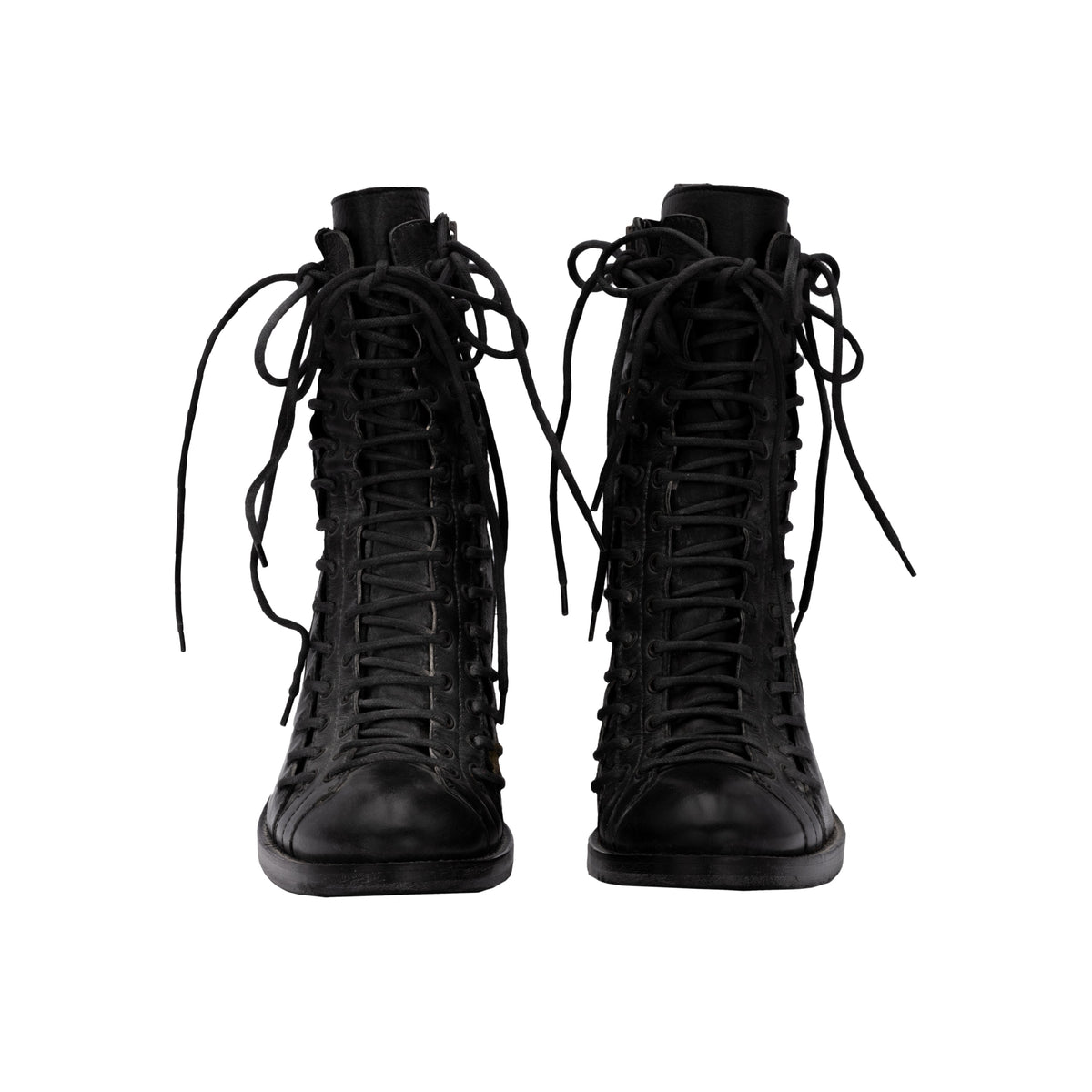 Ann Demeullemeester black leather boots pre-owned