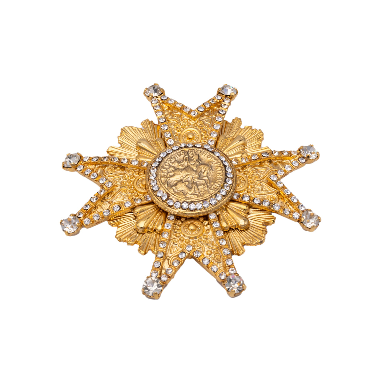 Gianfranco Ferré golden brooch pre-owned