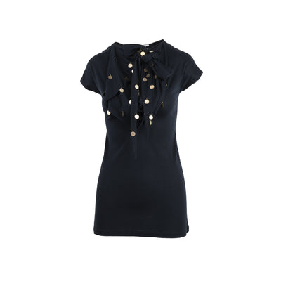 Givenchy black t-shirt embellished with gold maxi sequine pre-owned