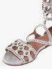 Silver studded leather Alaïa slave sandals