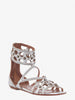 Silver studded leather Alaïa slave sandals