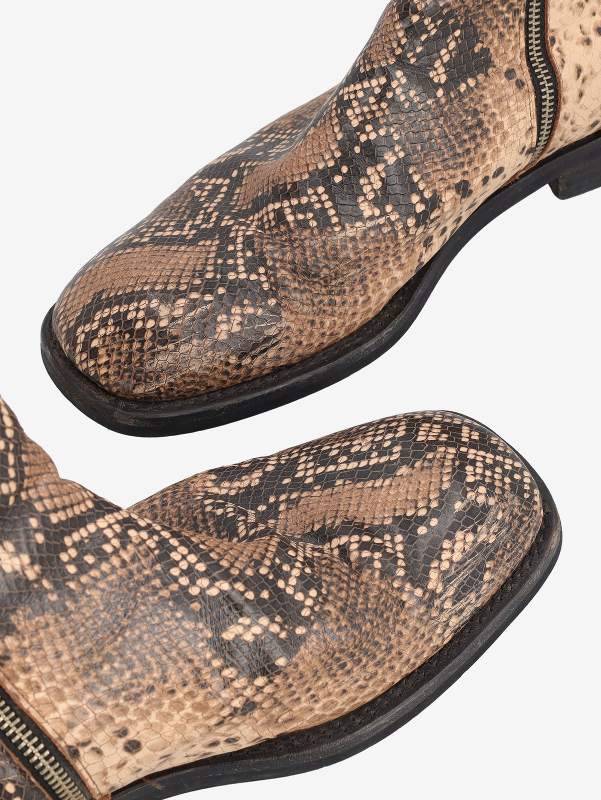 Vintage Python-Print Leather Ankle Boots W051026.7  Andersson bell 