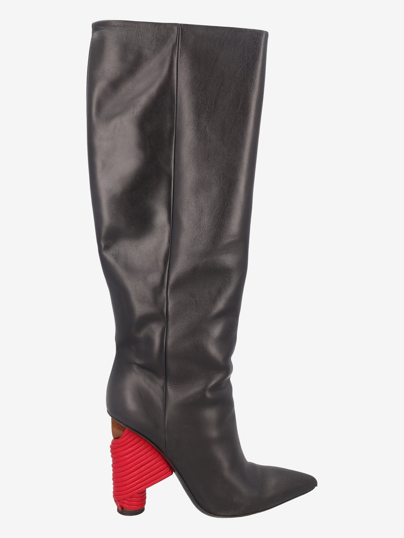 Balenciaga Pointed-Toe Boots with Red Heel Detail W29092026.9  Balenciaga 