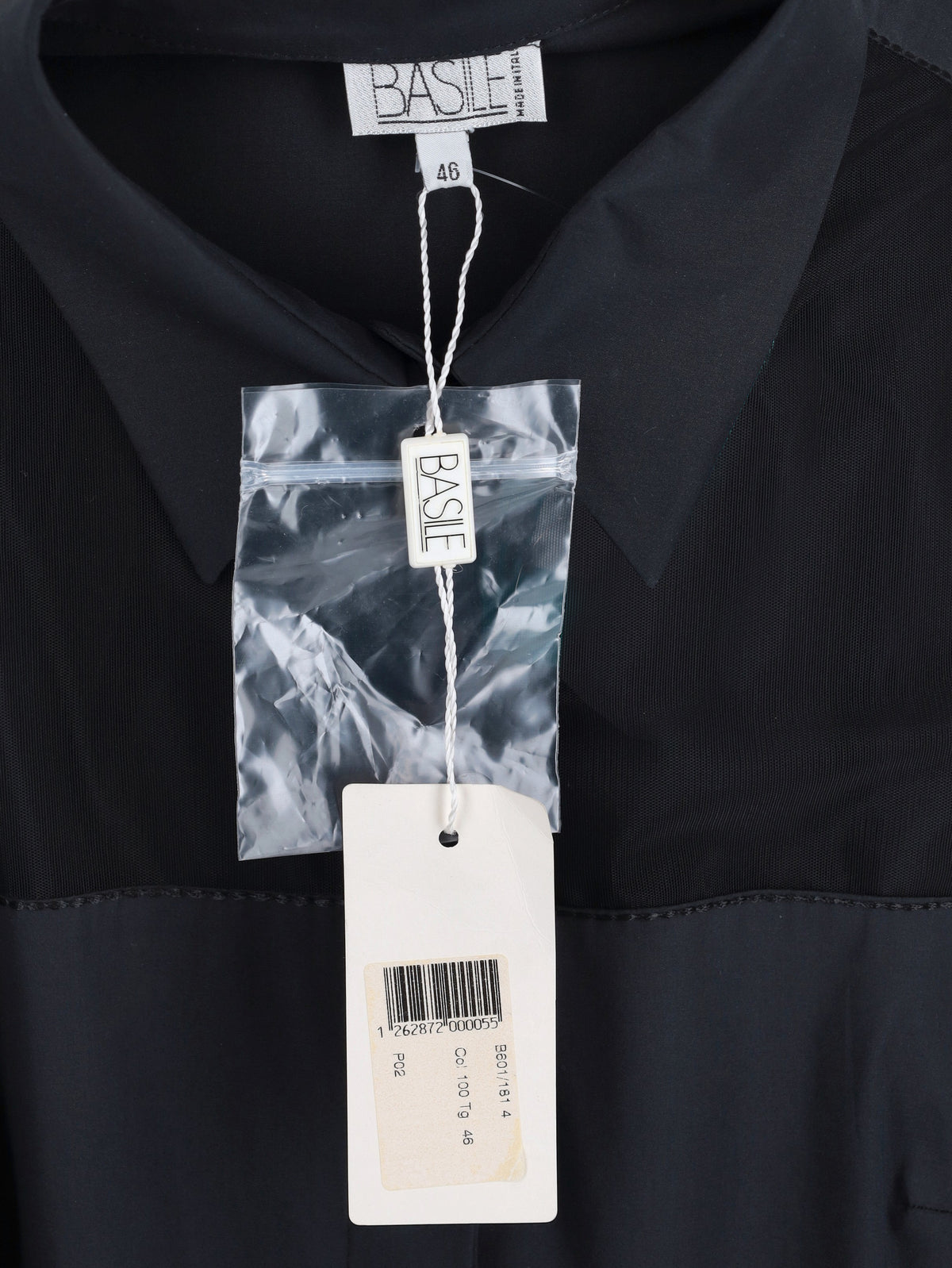 Basile Black Shirt With Transparent Detail W2511.72  Basile 