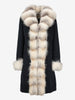 Black Long Parka with Natural Fox Fur Collar CVM26.6.122  Vintage 