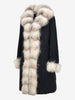 Black Long Parka with Natural Fox Fur Collar CVM26.6.122  Vintage 