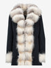 Black Long Parka with Natural Fox Fur Collar CVM26.6.122  Vintage 
