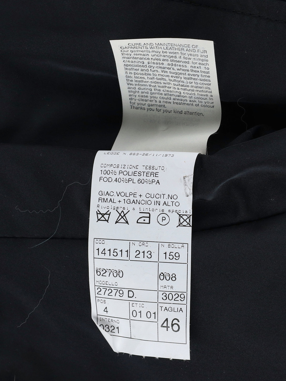 Black Long Parka with Natural Fox Fur Collar CVM26.6.122  Vintage 
