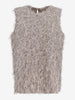 Brunello Cucinelli Lurex Fringe Top WCV241010340  Brunello Cucinelli 