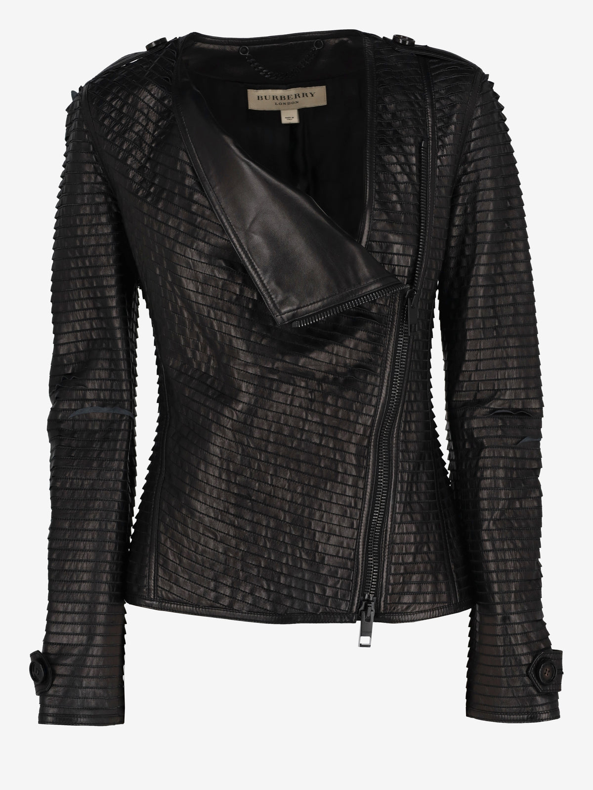 Burberry Leather Jacket with Shoulder Button Detail W7426.13  Burberry 