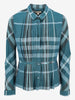 Burberry Blue Check Cotton-Blend Blouse W7926.8  Burberry 