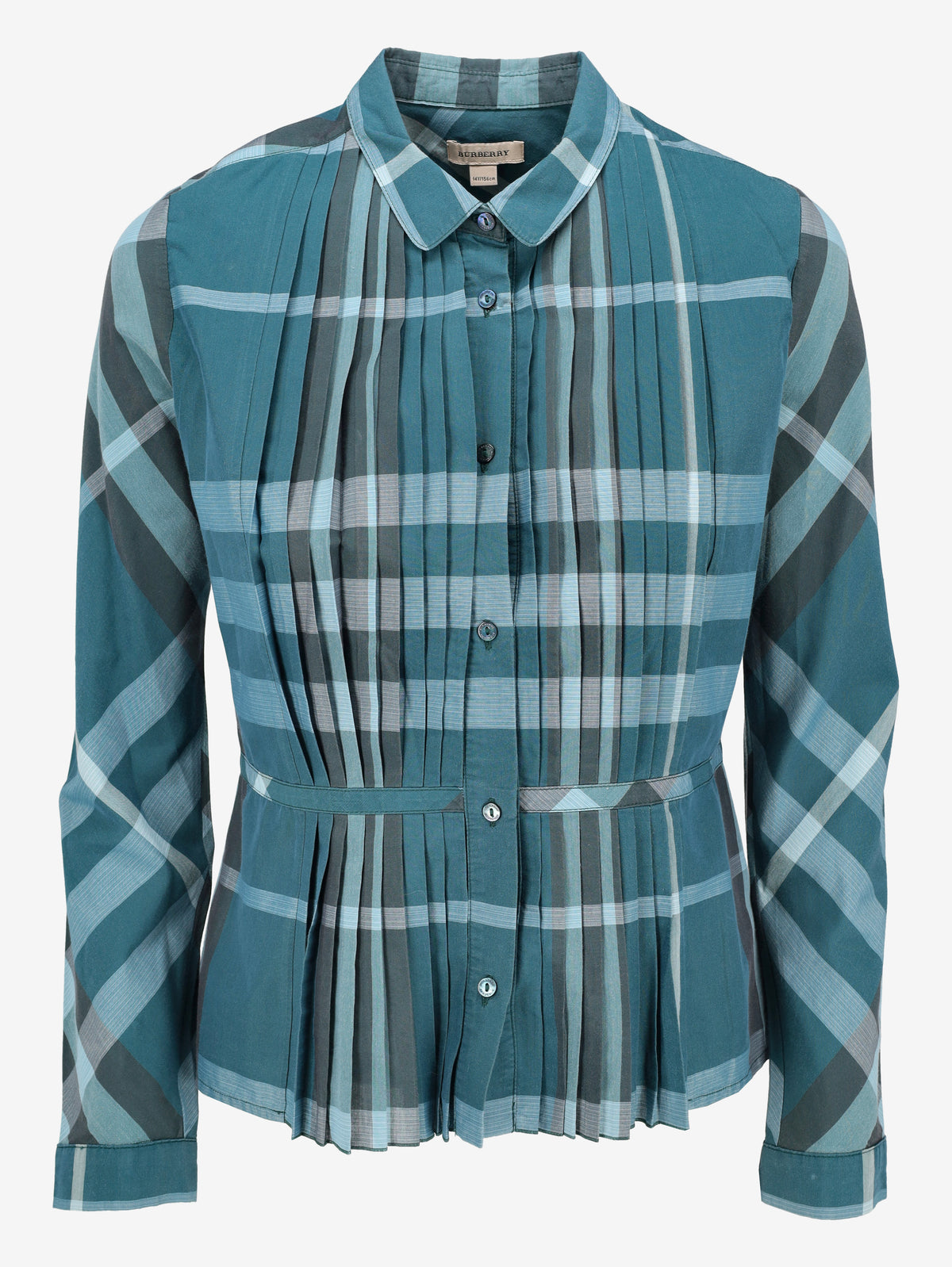 Burberry Blue Check Cotton-Blend Blouse W7926.8  Burberry 
